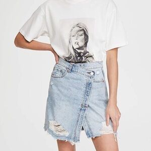 Free People Parker Wrap Skirt Denim 26 / Small